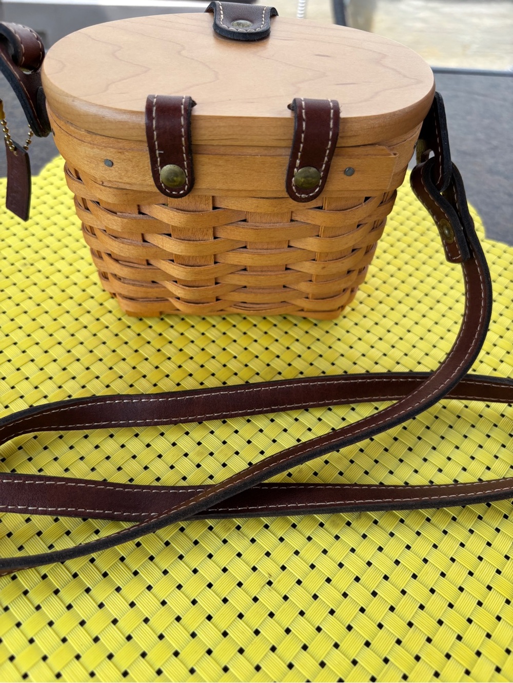 Longaberger Vintage Saddleback Crossbody Basket Purse - Picture 7 of 12